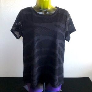 Iman Mesh Knit Zebra Tee size S